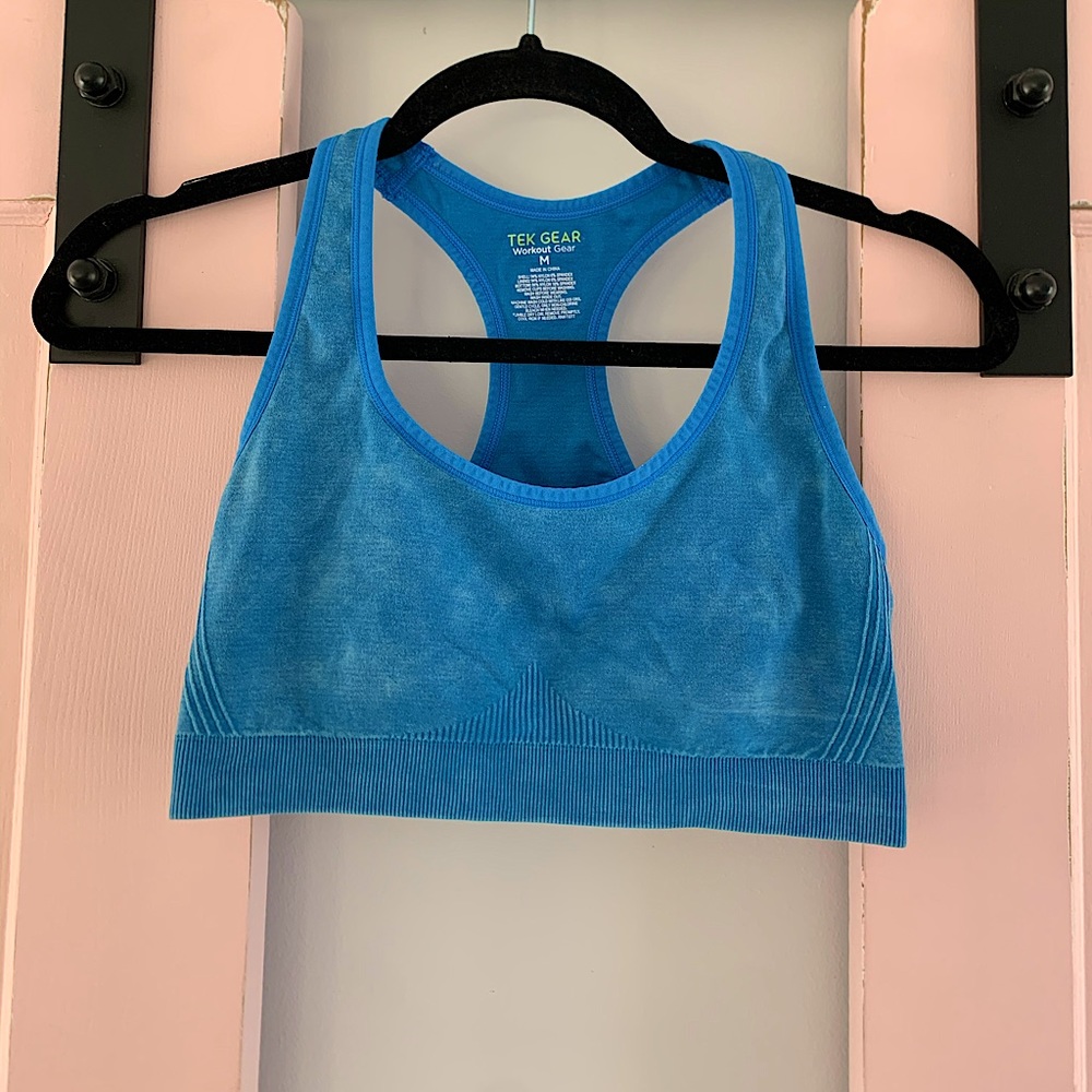 blue sports bra / medium